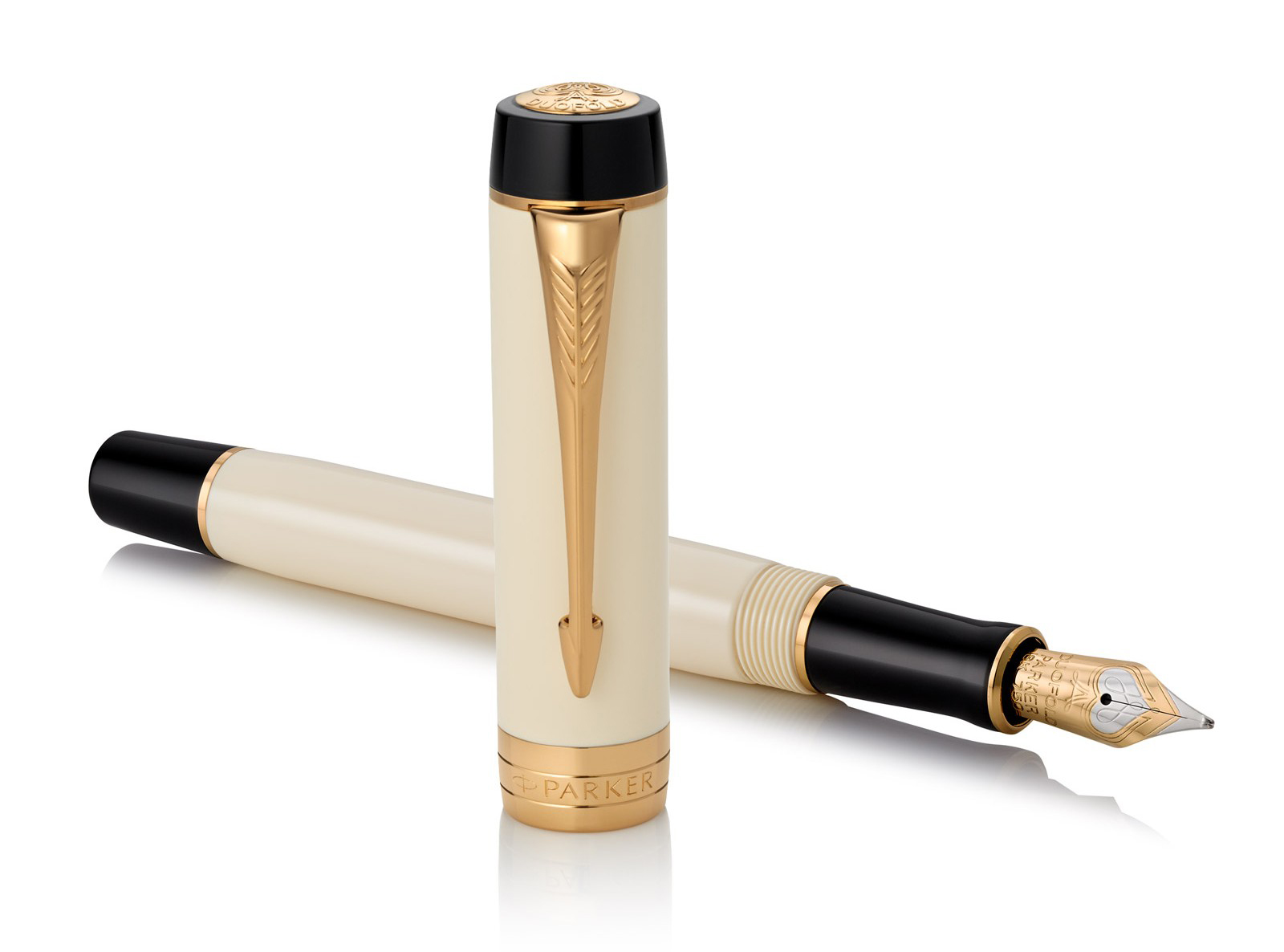 Bút máy Parker Duofold Ivory & Black GT FP-C F/M
